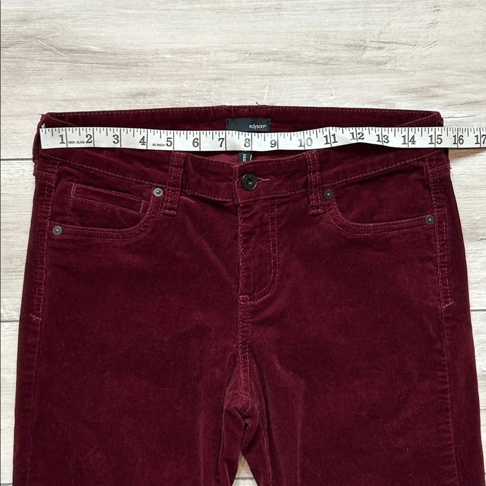 Edyson burgundy corduroy skinny fit pants size 29 long tall